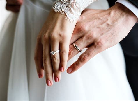 Bride And Groom Showing Their Engagement Wedding Rings On Hands Premium Image By Rawpixel Com