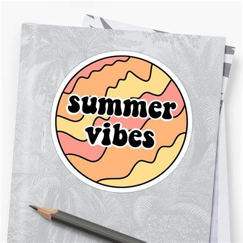 Retro Colors Summer Vibes Sticker By Siggyk Redbubble