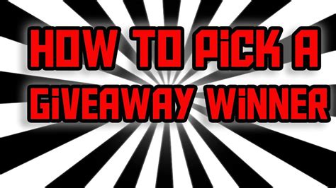 how to randomly pick a give away winner youtube