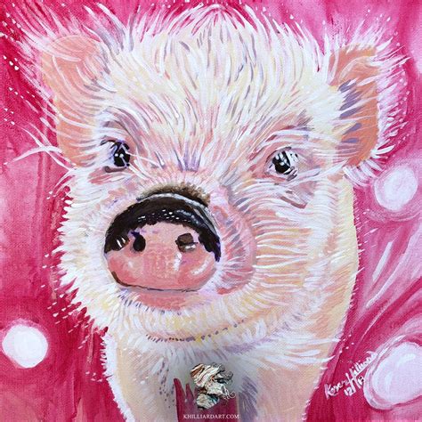 Piggy In Pink Original Karen Hilliard Art