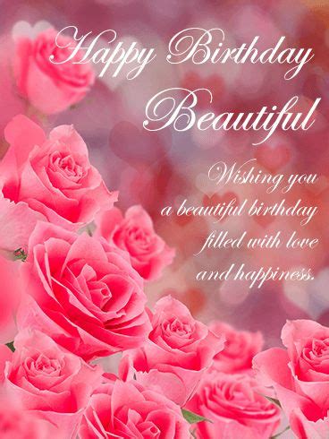 Shop birthday gifts for her, women's birthday gifts & get free delivery in india & worldwide. Pink Roses Happy Birthday Beautiful Card | Birthday ...