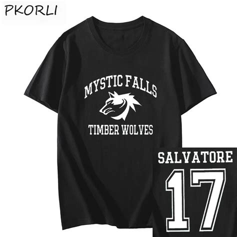 The Vampire Diaries T Shirt Women Vintage Mystic Falls Salvatore 17