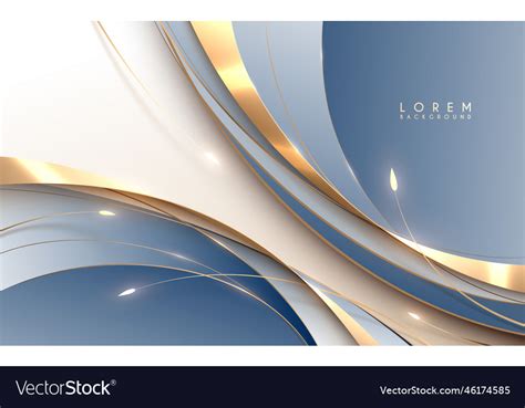 Abstract Elegant Blue And Gold Lines Background Vector Image