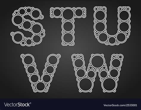 Font Design Made Of Circles In The Letters Vector Image