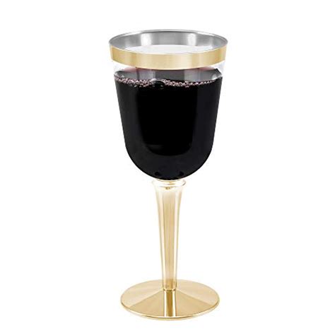 Wholesale personalized high quality fancy unique color vintage wine glasses set goblet customized plastic wine glass. 50 Gold Rimmed Disposable Plastic Wine Glasses | Large 10 ...