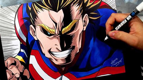 Speed Drawing All Might Boku No Hero Academia Youtube