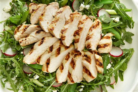 Season with salt and pepper to taste (i use about a single grind of salt and 2 or 3 grinds of black pepper). ARUGULA SALAD WITH CHICKEN AND FETA | Manitoba Chicken