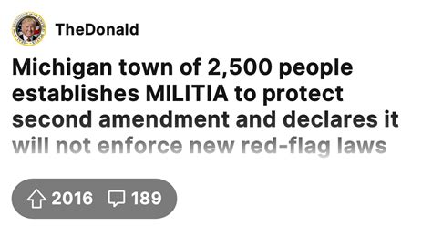 Michigan Town Of 2500 People Establishes Militia To Protect Second