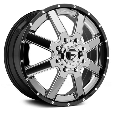 Fuel® D260 Dually Maverick 2pc Wheels Gloss Black With Chrome Center Rims