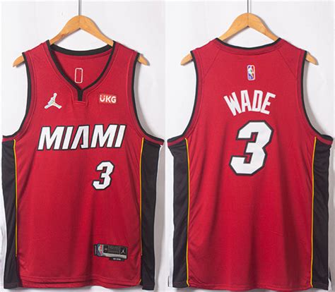 Mens Miami Heat 3 Dwyane Wade Red Statement Edition 75th Anniversary
