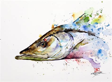 Snook Abstract Watercolor Fish Print By Dean Crouser Etsy