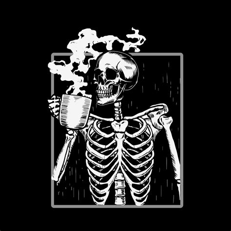 Skeleton Drinking Coffee Svg Skeleton Svg Coffee Cut File Skeleton