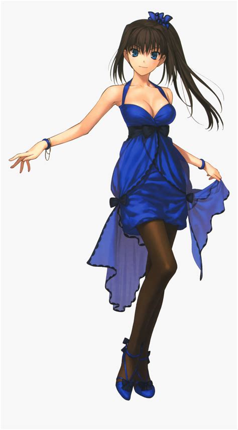 Anime Girl Black Hair Blue Eyes Dress Hd Png Download Transparent