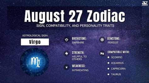 August 27 Zodiac Sign Personality Traits Compatibility And More A Z