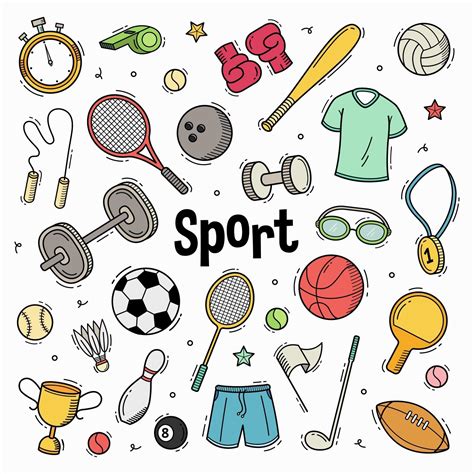 Hand Drawn Doodle Sport Collection 2383003 Vector Art At Vecteezy