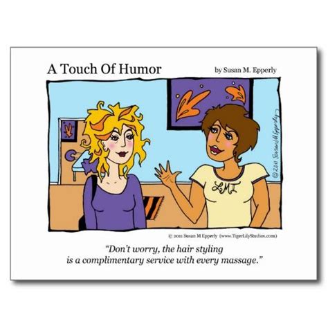 A Touch Of Humor Free Hairstyle Massage Comic Postcard Zazzle Massage Therapy Humor