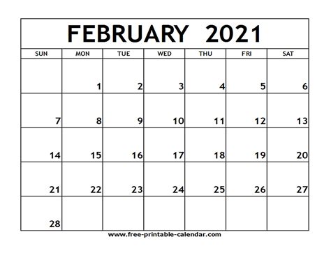 Hello friends, welcome to our website that name is blankprintablecalendar.com. February 2021 Printable Calendar - Free-printable-calendar.com