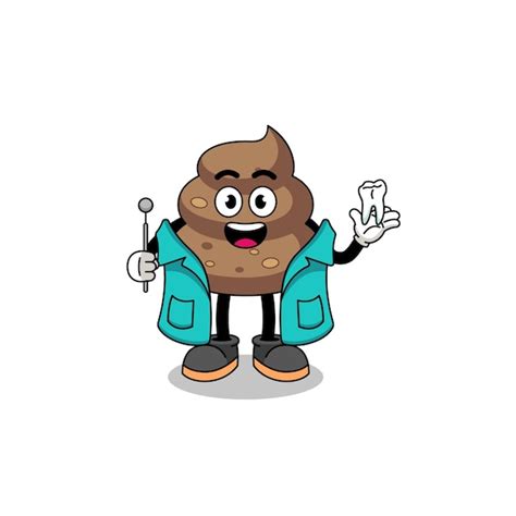 Premium Vector Illustration Of Poop Mascot As A Dentist