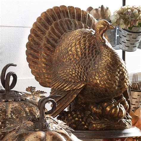 Raz Imports 17 Inch Gold Thanksgiving Turkey Figurine Decoration For