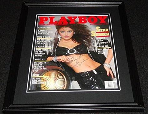 Devin Devasquez Signed Framed November 1986 Playboy Cover Display TV