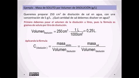 Disoluciones Ii Concentración Gl Youtube