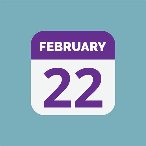 February 22 Calendar Date Icon 23393299 Vector Art At Vecteezy