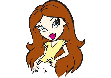 Cute Cartoon Fashionable Girly Girl Download Free Vector Art Stock