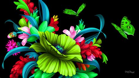 Download Butterfly Bright Colorful Artistic Flower Hd Wallpaper By Madonna