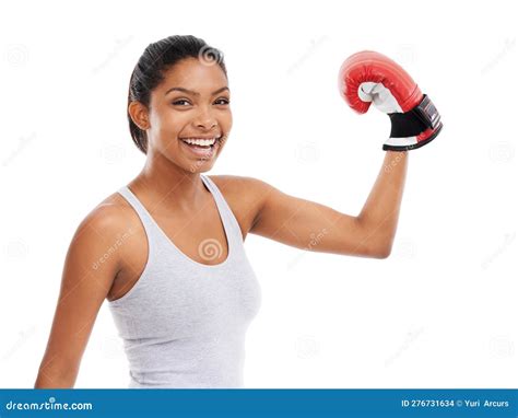 Shes In Great Shape A Gorgeous Young Woman Wearing Boxing Gloves