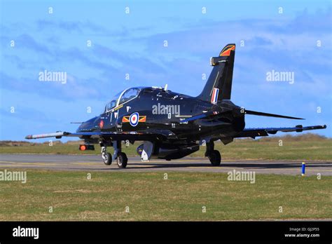 Raf Hawk Fast Jet Training Aircraft Prepares For A Training Sortie From