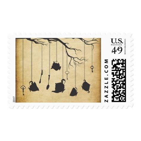 Alice In Wonderland Tea Party Postage Stamp Alice In Wonderland Tea