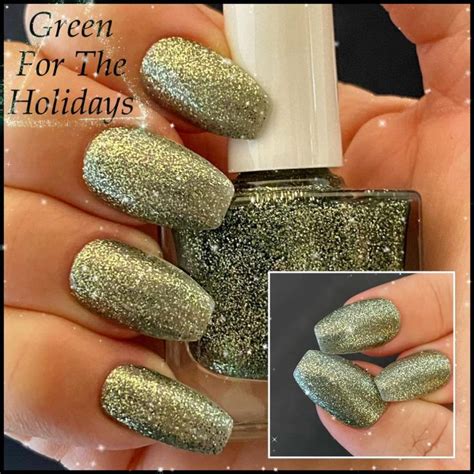 Green For The Holidays Green Glitter Nail Polish Shimmering Etsy