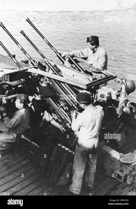 Deutsche Flak Vierling An Bord Ein Patrouillenboot 1944