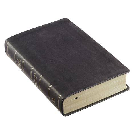 Black Premium Leather Giant Print Bible With Thumb Index Kjv Kjv Bibles