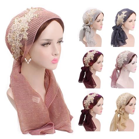 women hair loss head scarf cancer hat lace chemo cap turban head wrap cover in women s hair