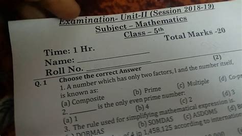 For each part you have to listen to a recorded text or texts and answer some questions. Class 5 maths unit test-2 paper/2018-2019/CBSE - YouTube