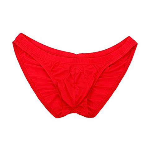 summer code men s sexy bikini brief elastic silky ruched back underwear swimwear red amazon