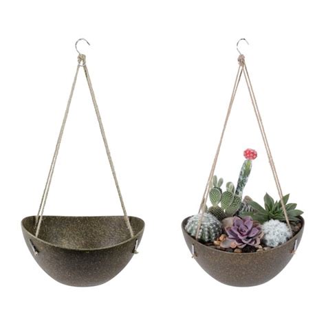 The innovative design of bloem hanging garden system makes it easy for anyone — even urban gardeners with limited deck space — to expand their planting options and enhance their outdoor environment. Bloem Eco Modern Hanging Basket Planter Bowl Pot - Walmart ...