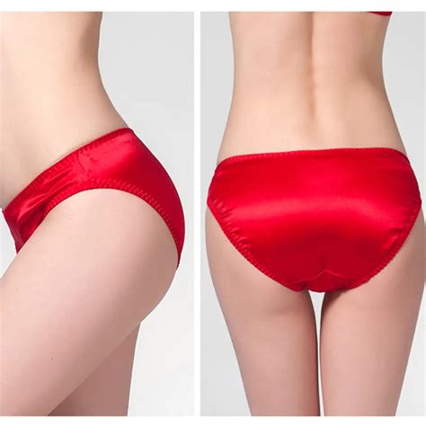 100 Mulberry Silk Women Panties Sexy Solid Pure Silk Briefs Mlxl Free Shipping In Briefs From