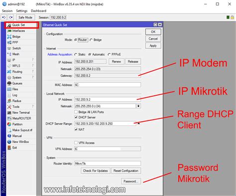Setting Mikrotik Winbox Topologi Jaringan Mikrotik