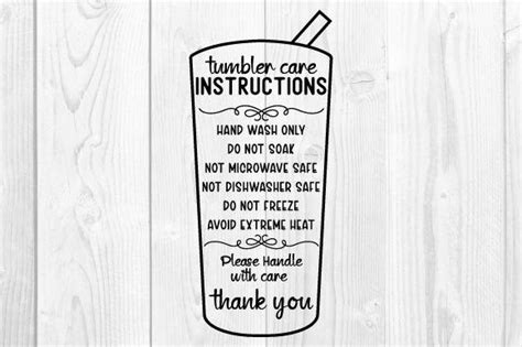Tumbler Care Instructions Svg File Care Card My XXX Hot Girl