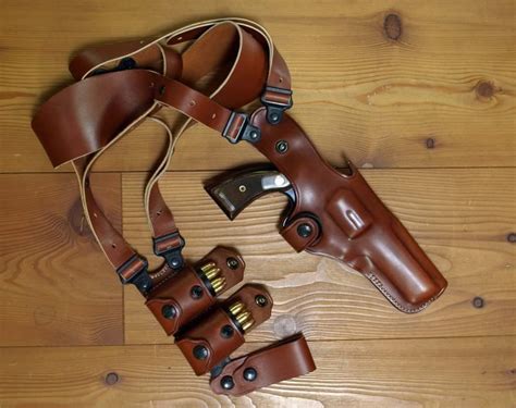 Genuine Leather Leather Chest Holster For Sandw Model 686 357 Magnum 6