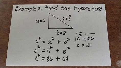 Pythagorean Formula The Use Of Calculator To Find The Hypotenuse Youtube