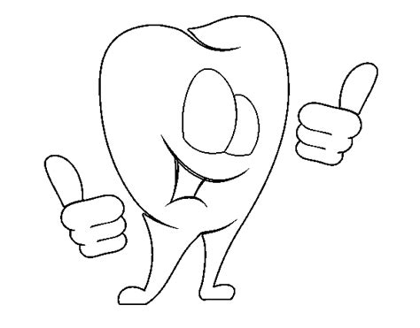 Healthy Tooth Coloring Page