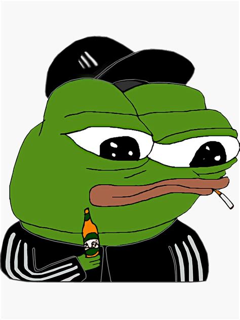 Rare Slav Pepe Smoking With Beer Sticker For Sale By Slav Art Redbubble