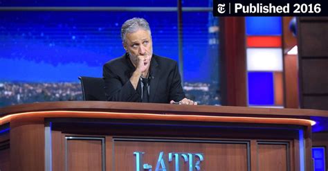 jon stewart back on ‘late show lets loose on fox news and more the new york times