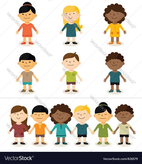 Cute Smiling Multicultural Children Royalty Free Vector
