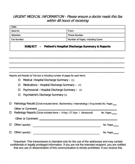 Free 13 Sample Discharge Summary Templates In Ms Word Pdf Order Form