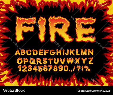 Fire Font Flame Alphabet Fiery Letters Burning Abc
