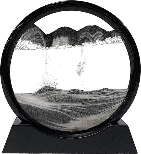 Moving Sand Art Picture Round Glass Quicksand Painting 3d Deep Sea